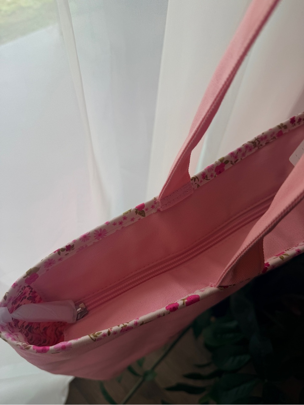 PINK Victoria's Secret Floral Embroidered Pink Tote - Picture 8 of 8